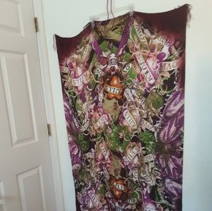 Ed Hardy by Christian Audigier scarf large burgund